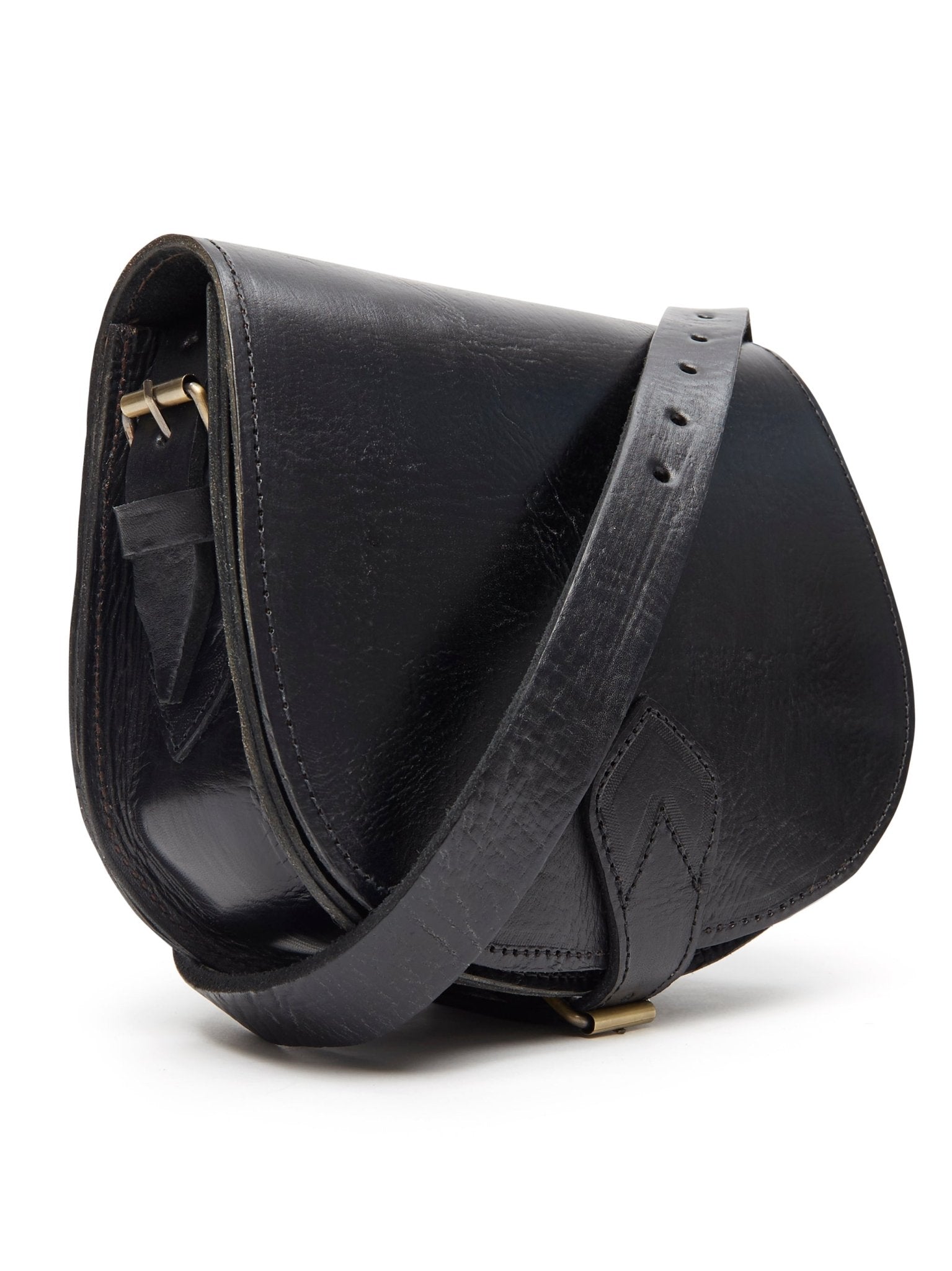 Sam Leather Saddle Bag - Black - Artisan Stories