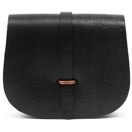 Sam Loop Black Leather Saddle Bag - Artisan Stories