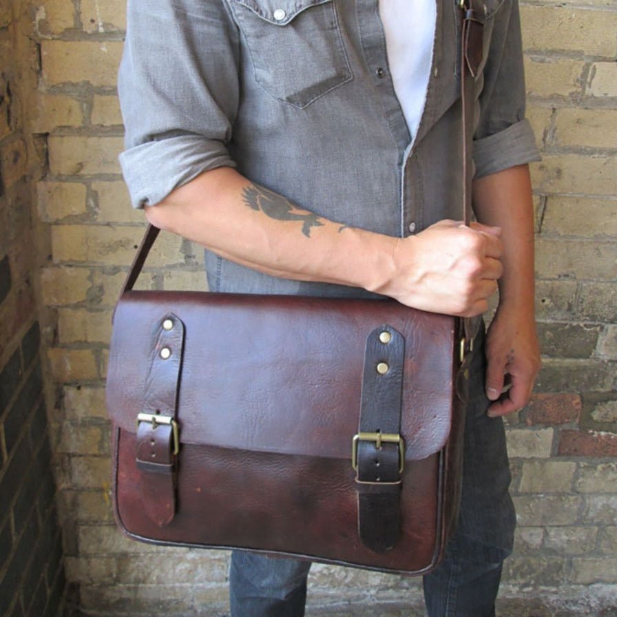 satchel messenger bag dark brown - Artisan Stories