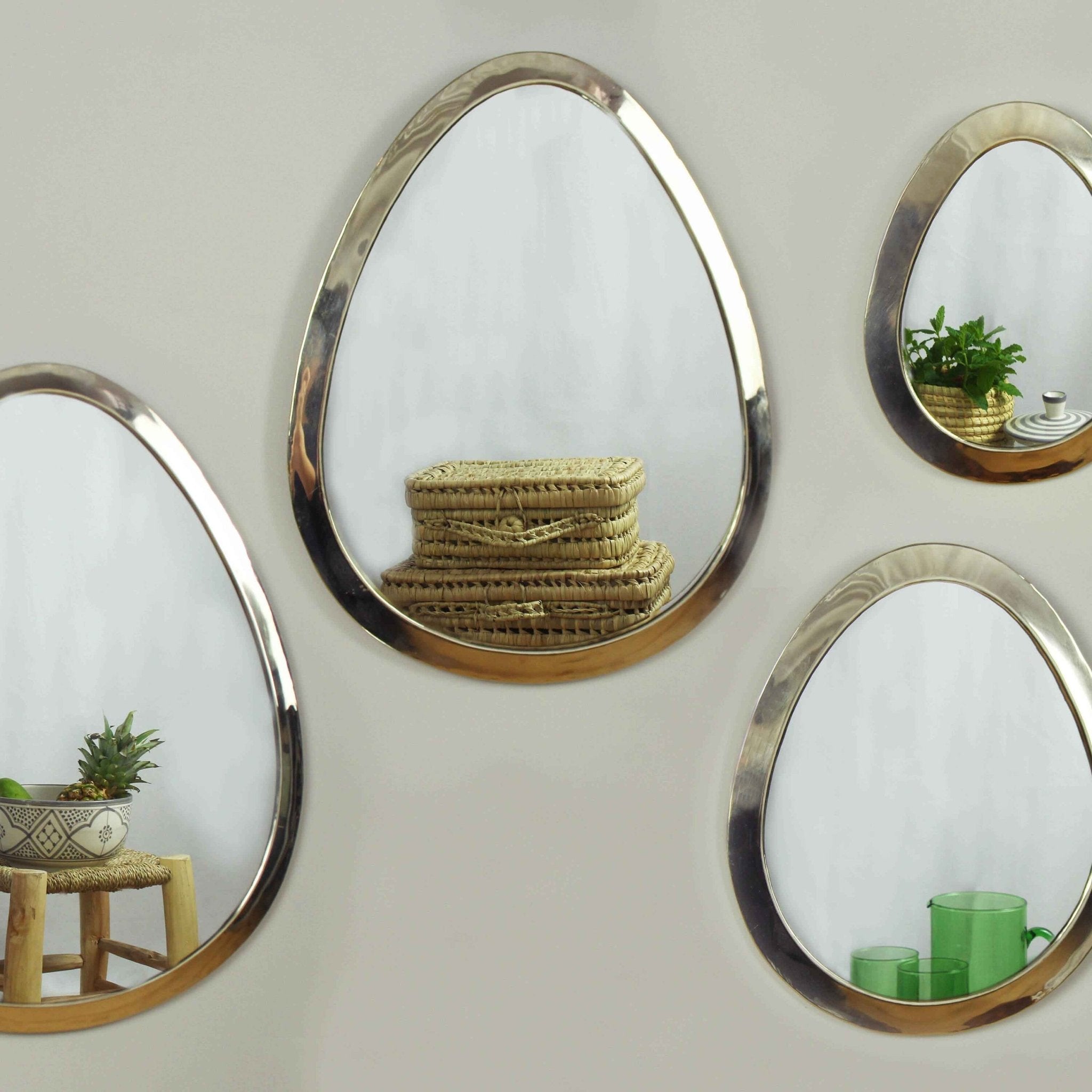 Silver Brass Marrakech Egg Mirror - Artisan Stories