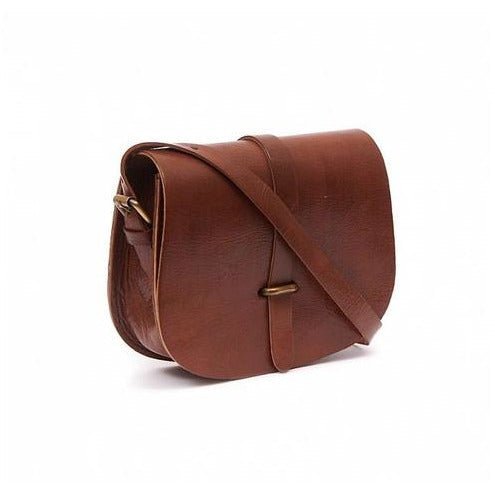 Small Light Brown Loop Leather Saddle Bag - Artisan Stories