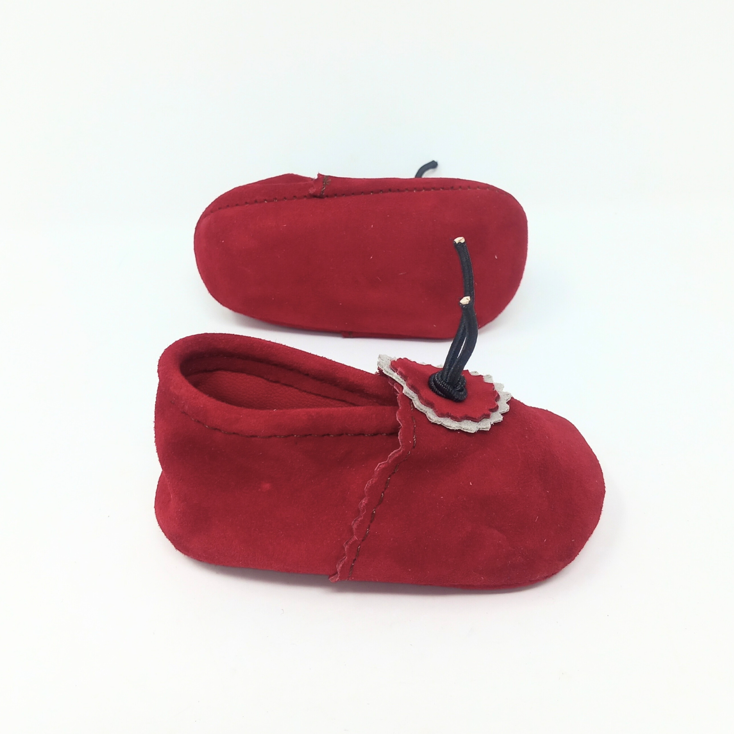 Suede Baby Slippers - Rust