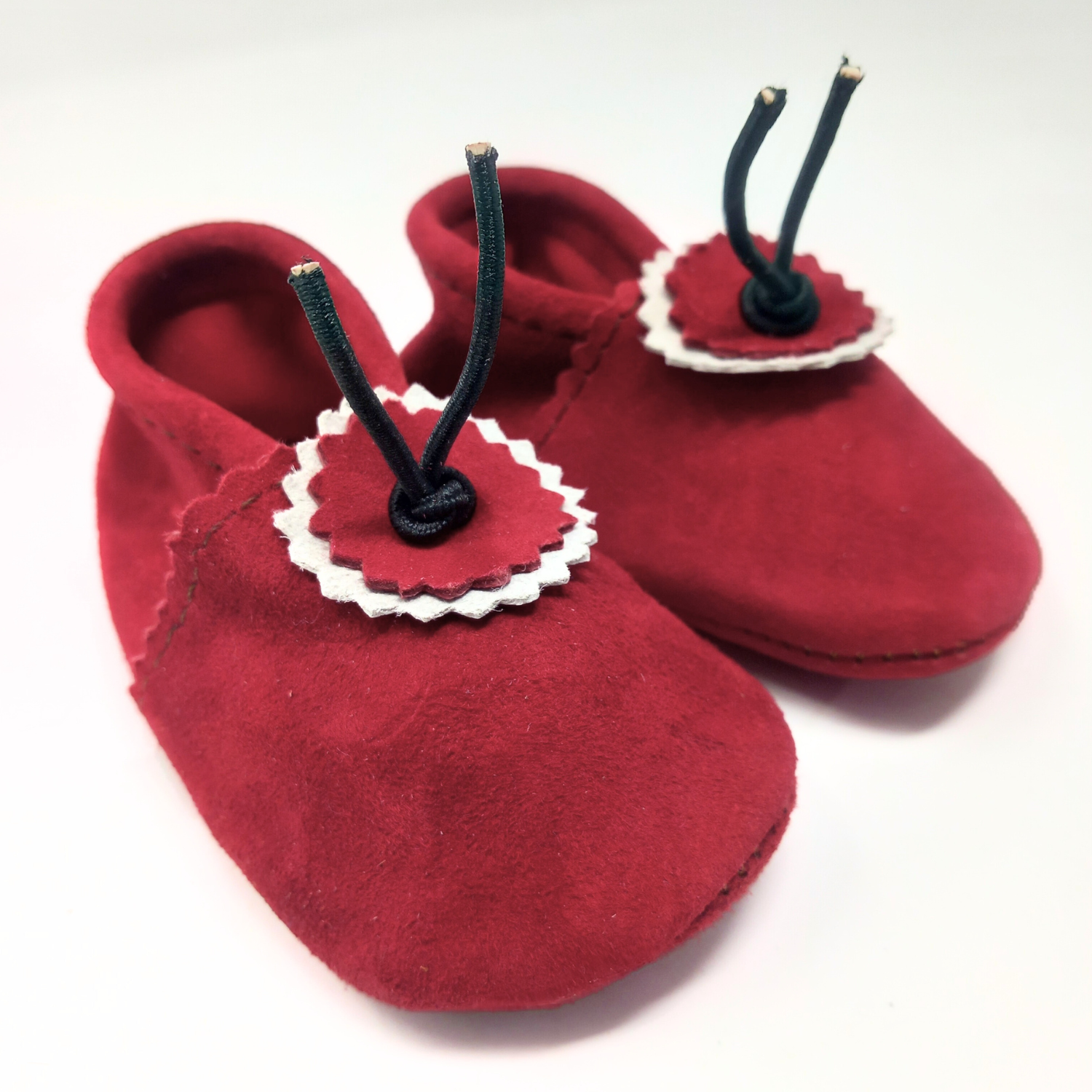 Suede Baby Slippers - Rust