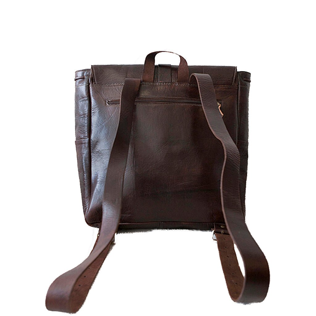 Square Backpack Bag - Dark brown - Artisan Stories