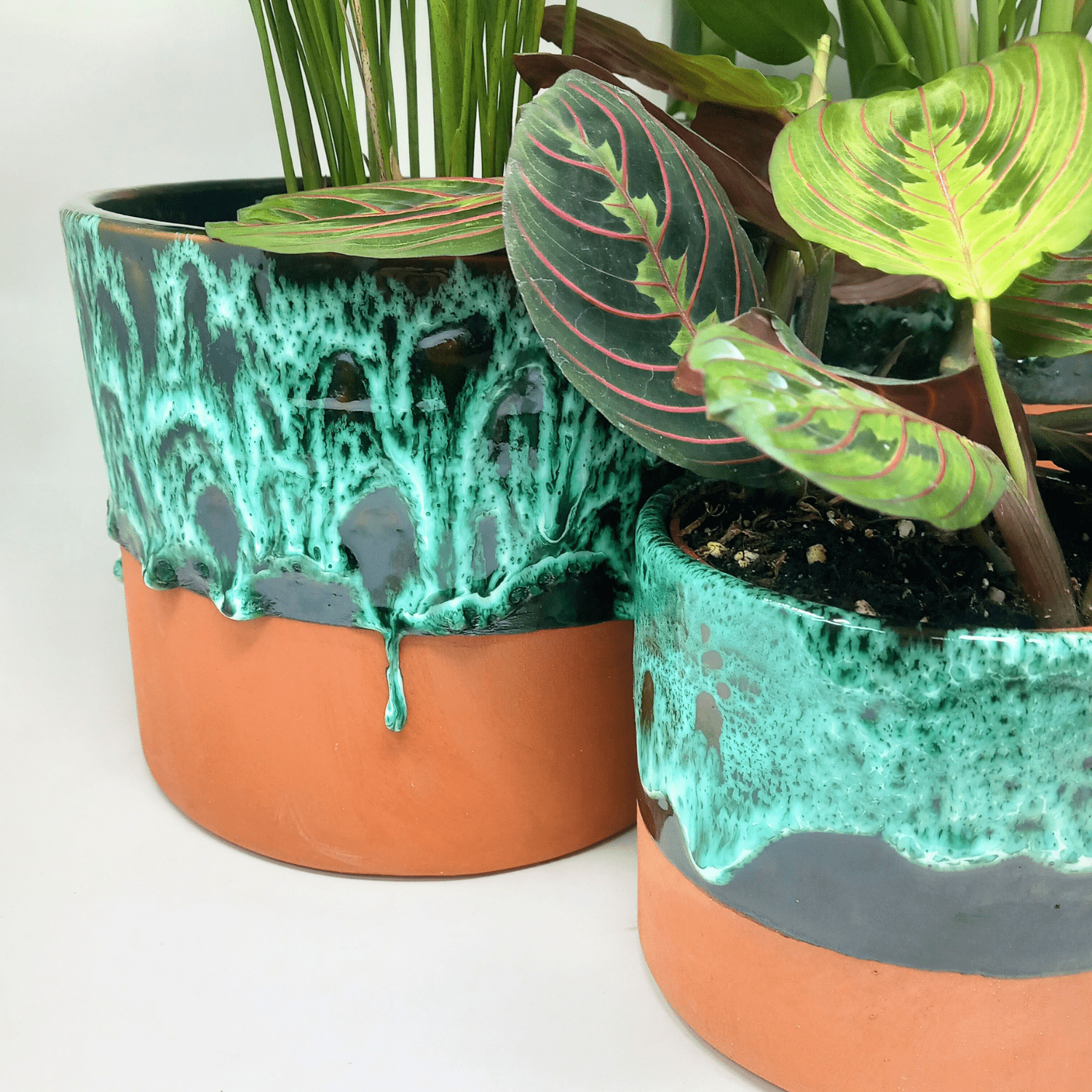 Terracotta drip - glazed plant pot - Artisan Stories