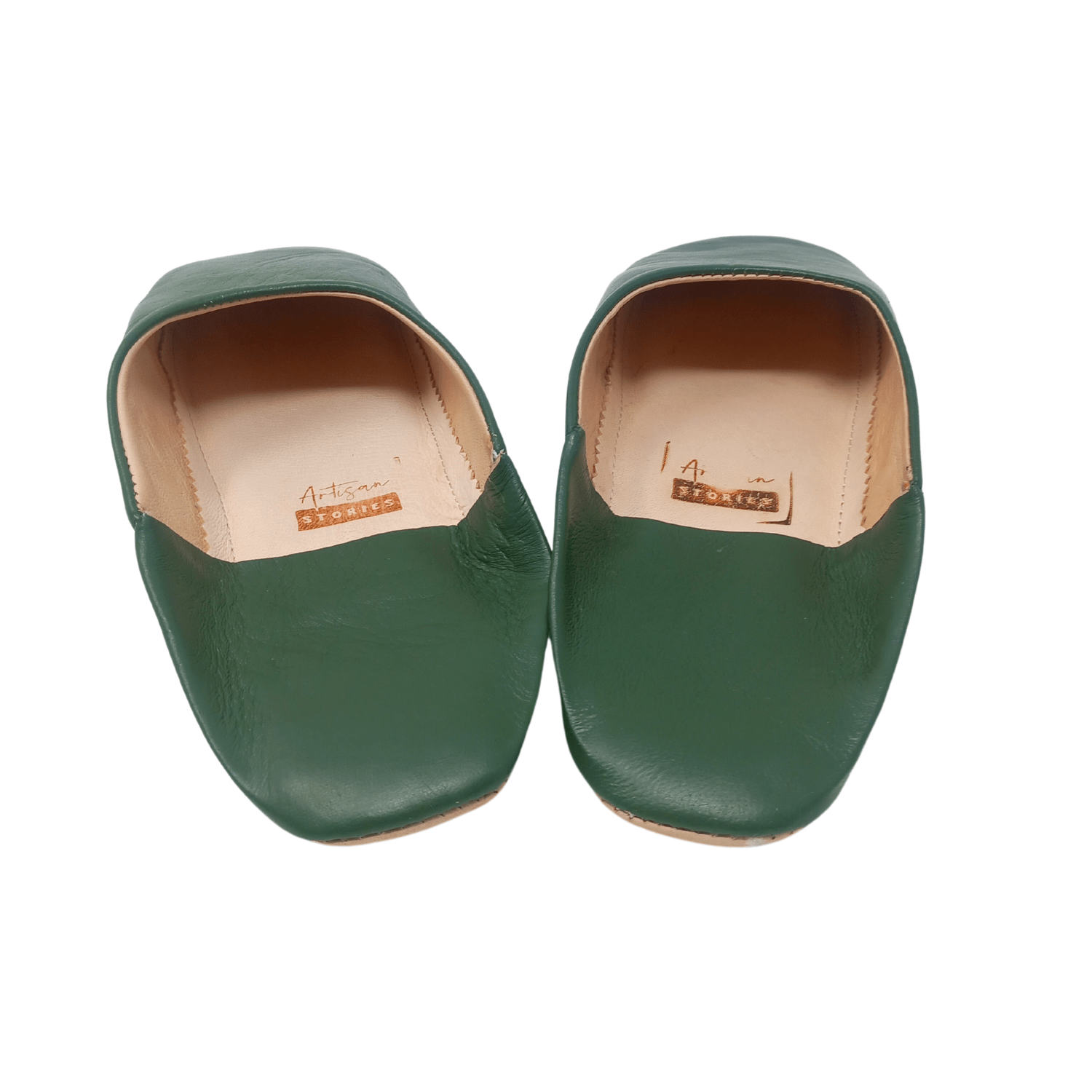 Unisex Leather Slipper Olive - Artisan Stories