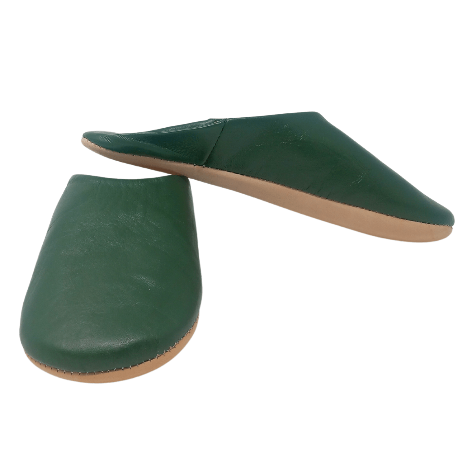 Unisex Leather Slipper Olive - Artisan Stories