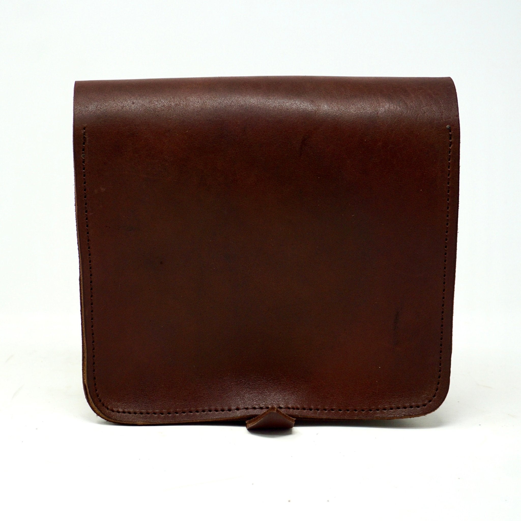 Unisex small leather Messenger Bag - dark brown - Artisan Stories