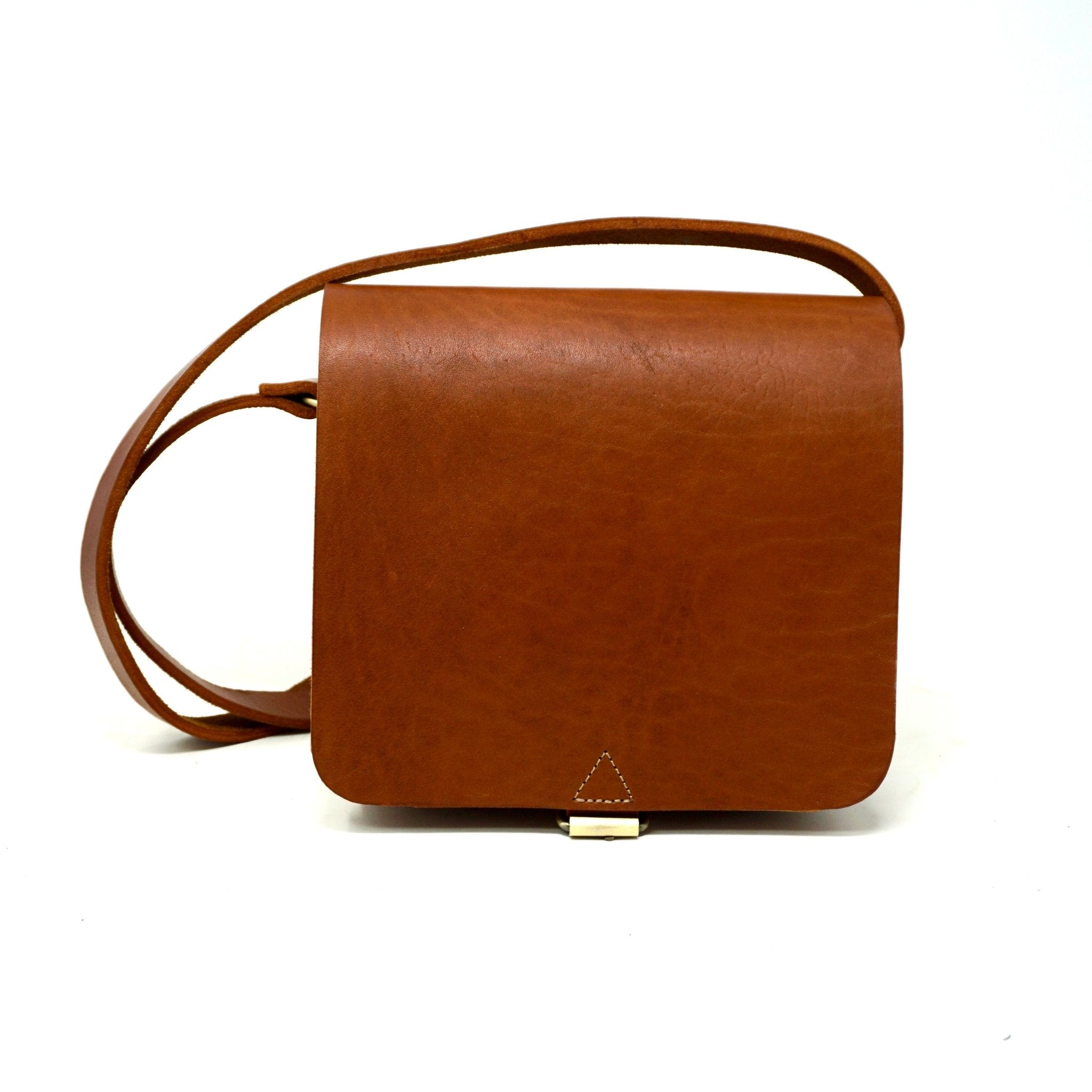 Unisex small leather Messenger Bag - tan - Artisan Stories