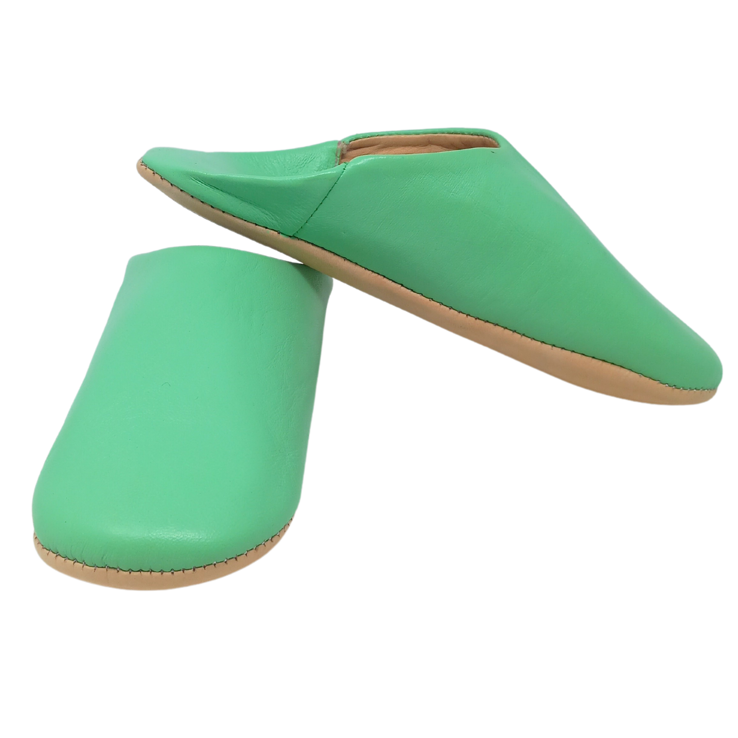 Mint Green Women's leather slippers