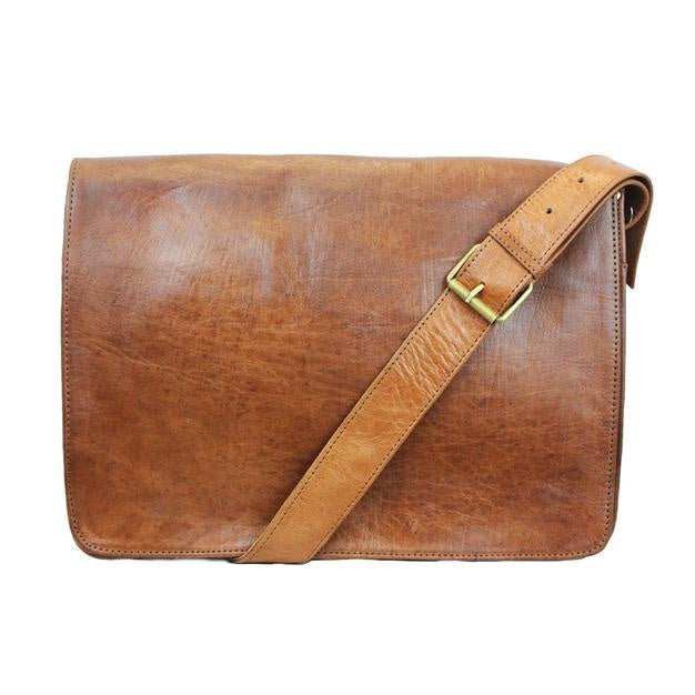 Victor Leather Messenger Bag Light Brown - Artisan Stories