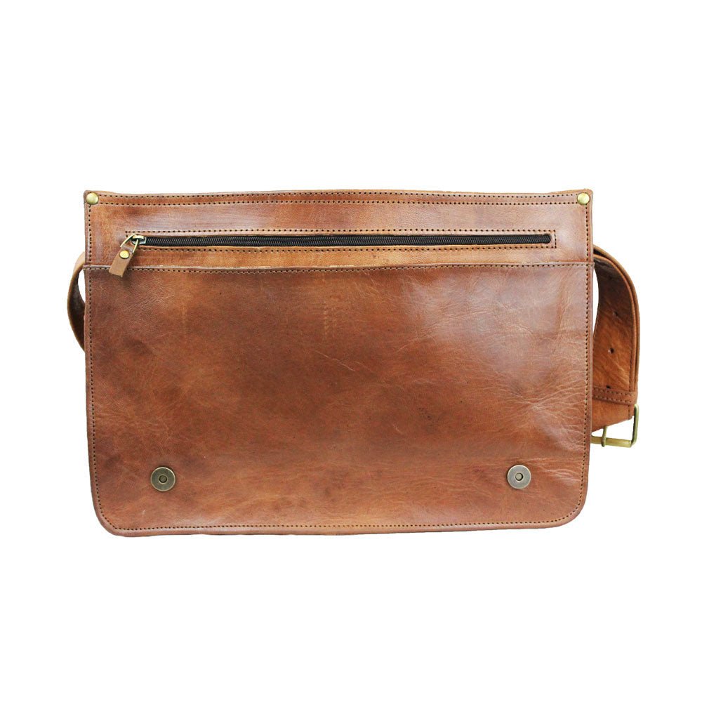 Victor Leather Messenger Bag Light Brown - Artisan Stories