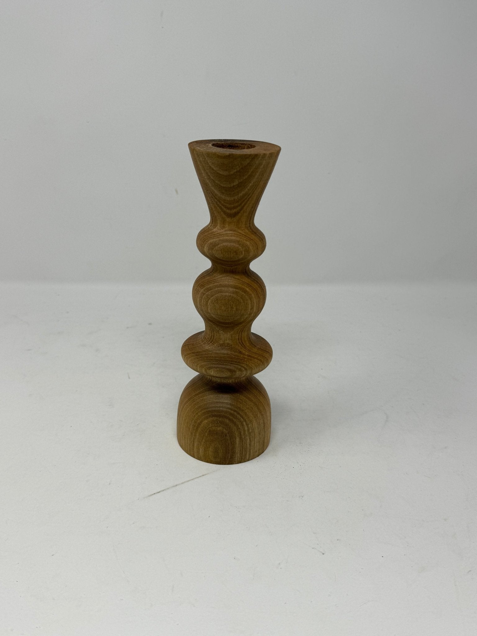 Walnut Hand Carved Dinner Candle Holder - Artisan Stories