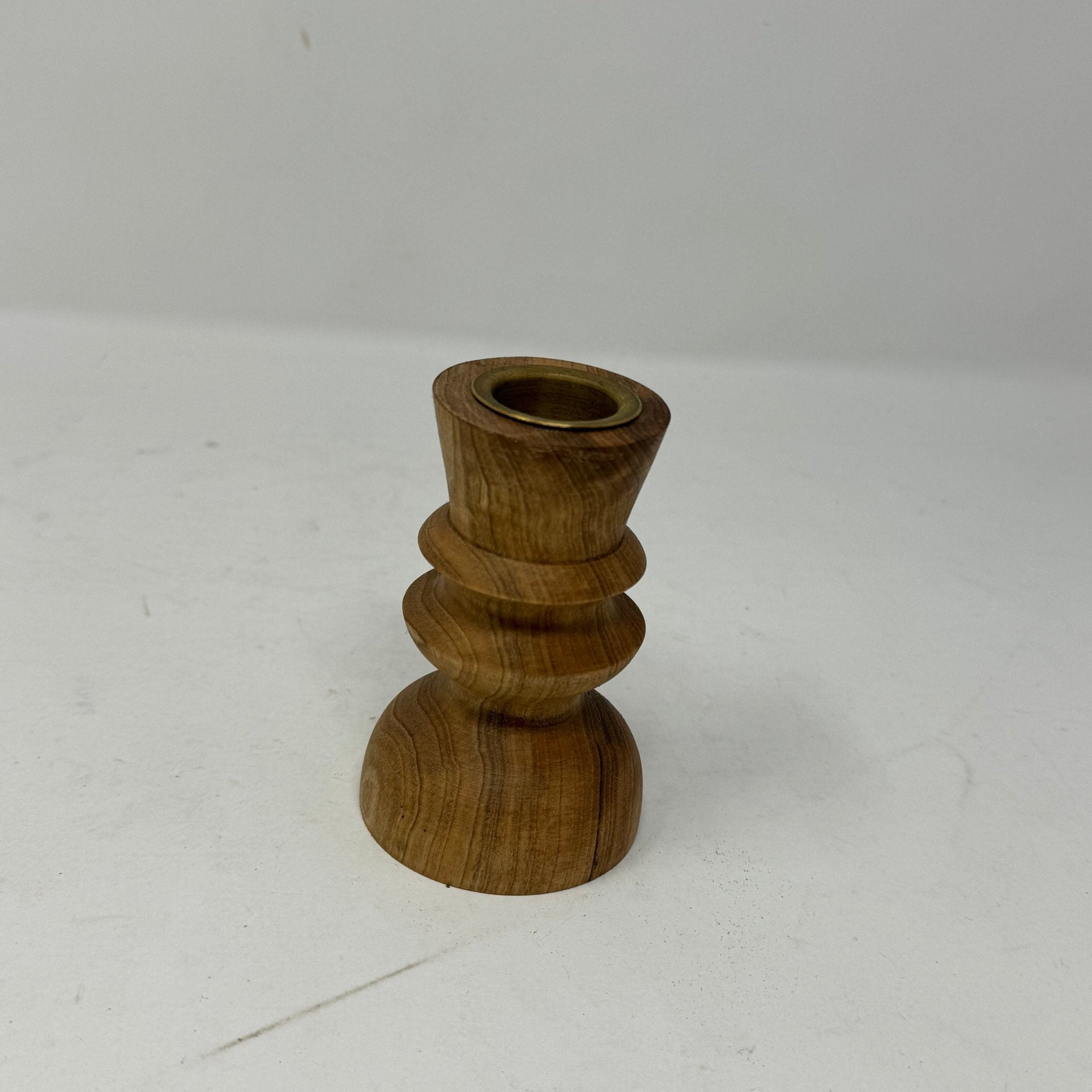 Walnut Hand Carved Dinner Candle Holder - Artisan Stories