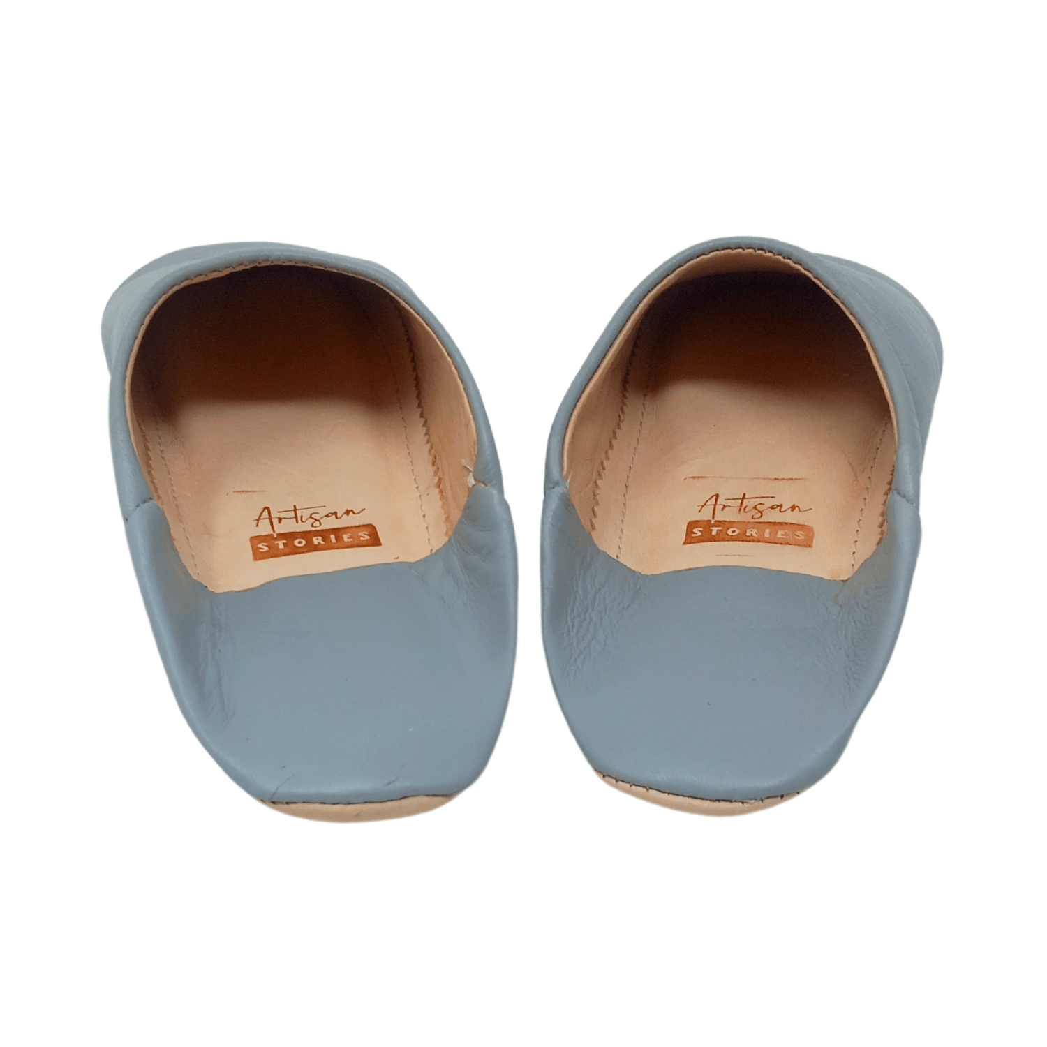 Women's leather slippers Light Grey - Artisan Stories