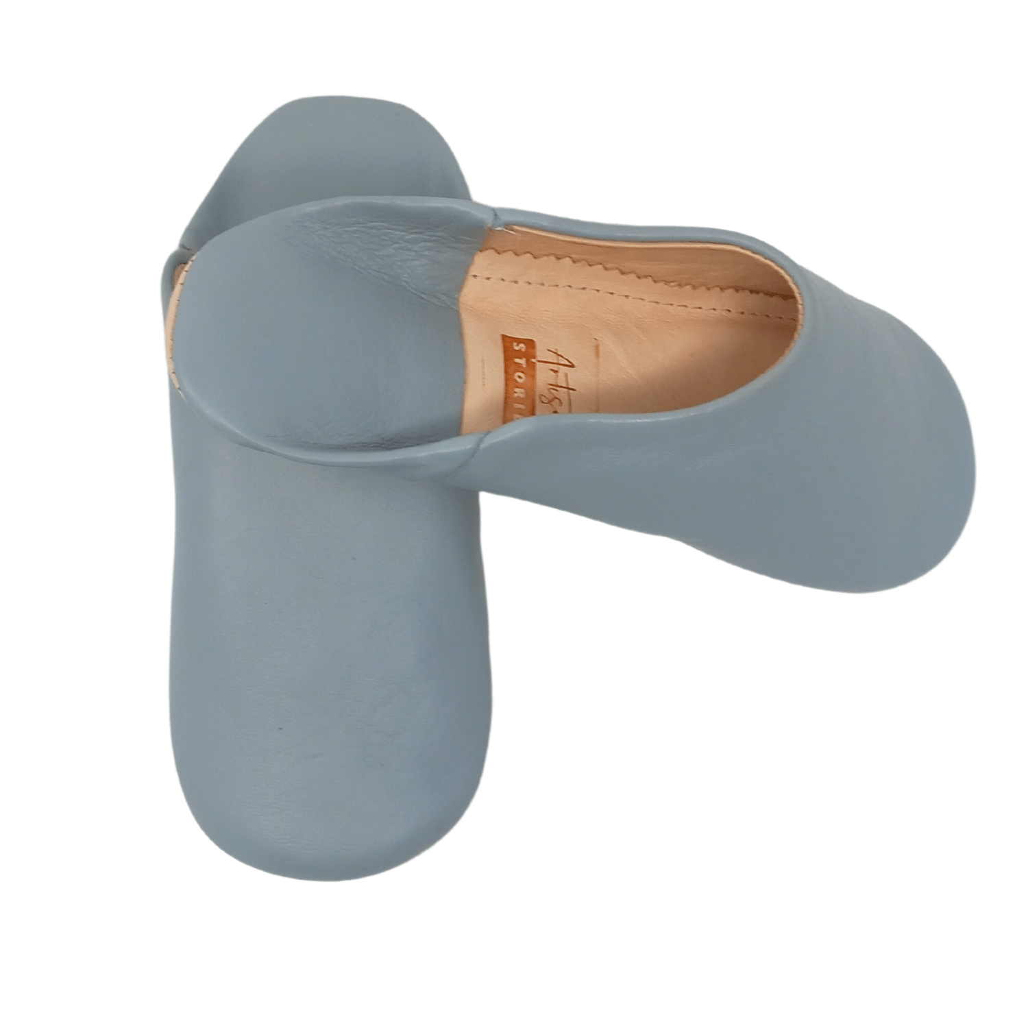 Women's leather slippers Light Grey - Artisan Stories