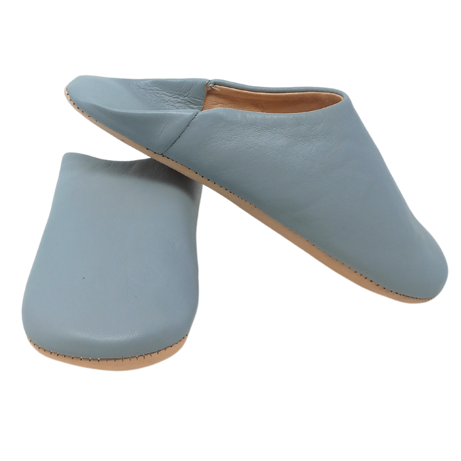 Women's leather slippers Light Grey - Artisan Stories