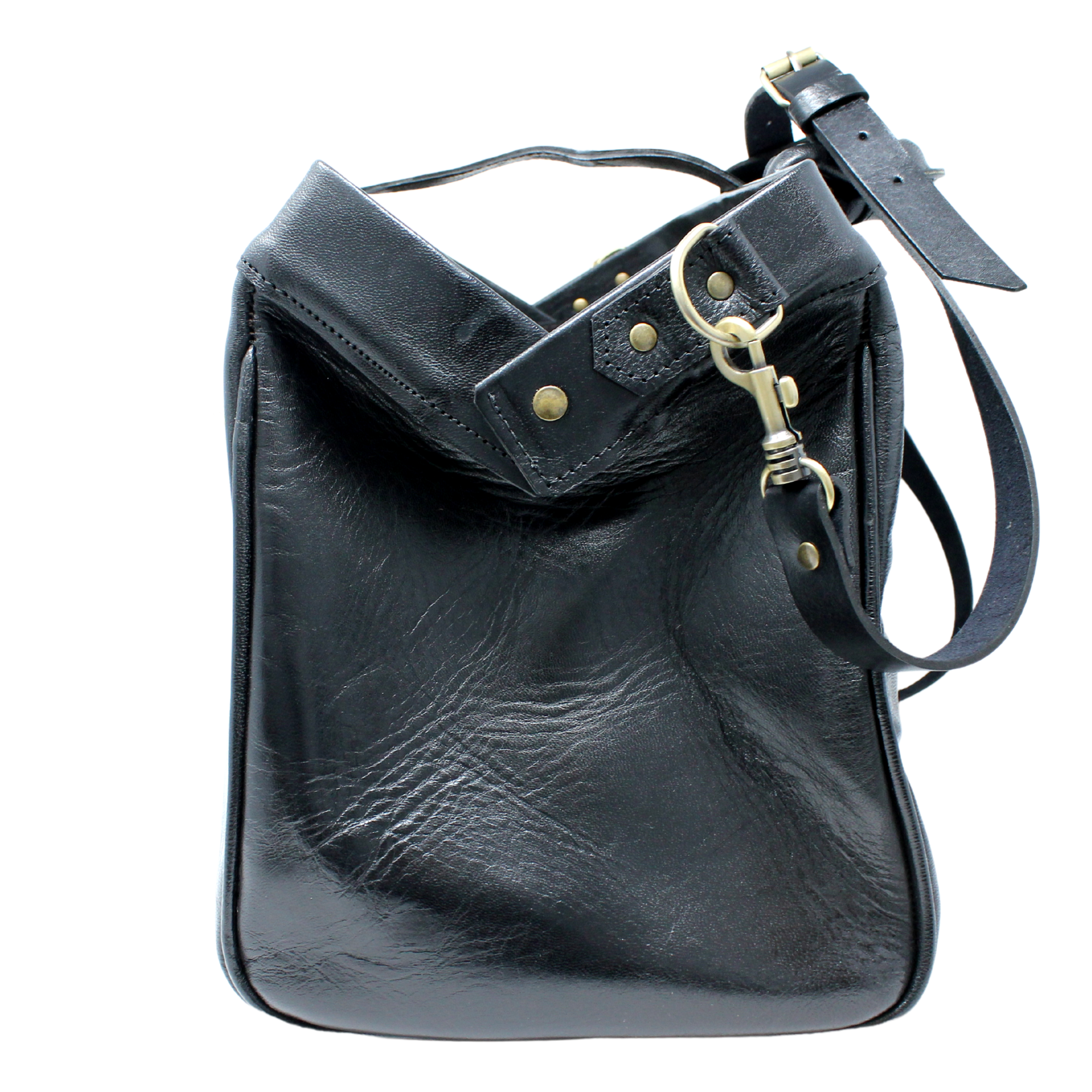 Leather overnight Doctor Bag - Black