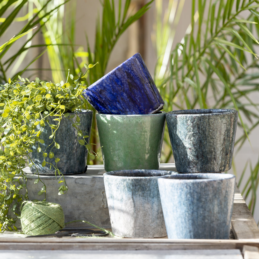 Pot hollandais de style ancien bleu/vert 6 modèles assortis