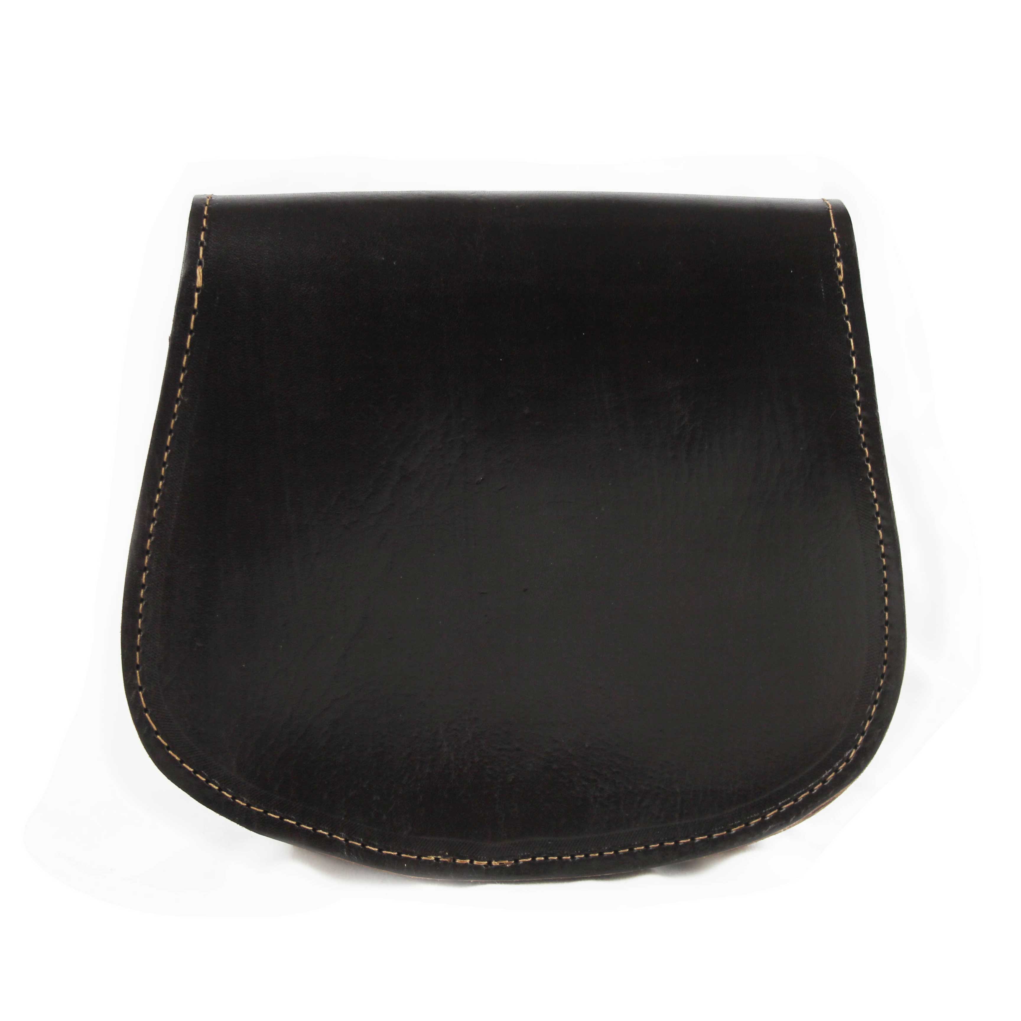 Dark Brown Maya Leather Saddle Bag