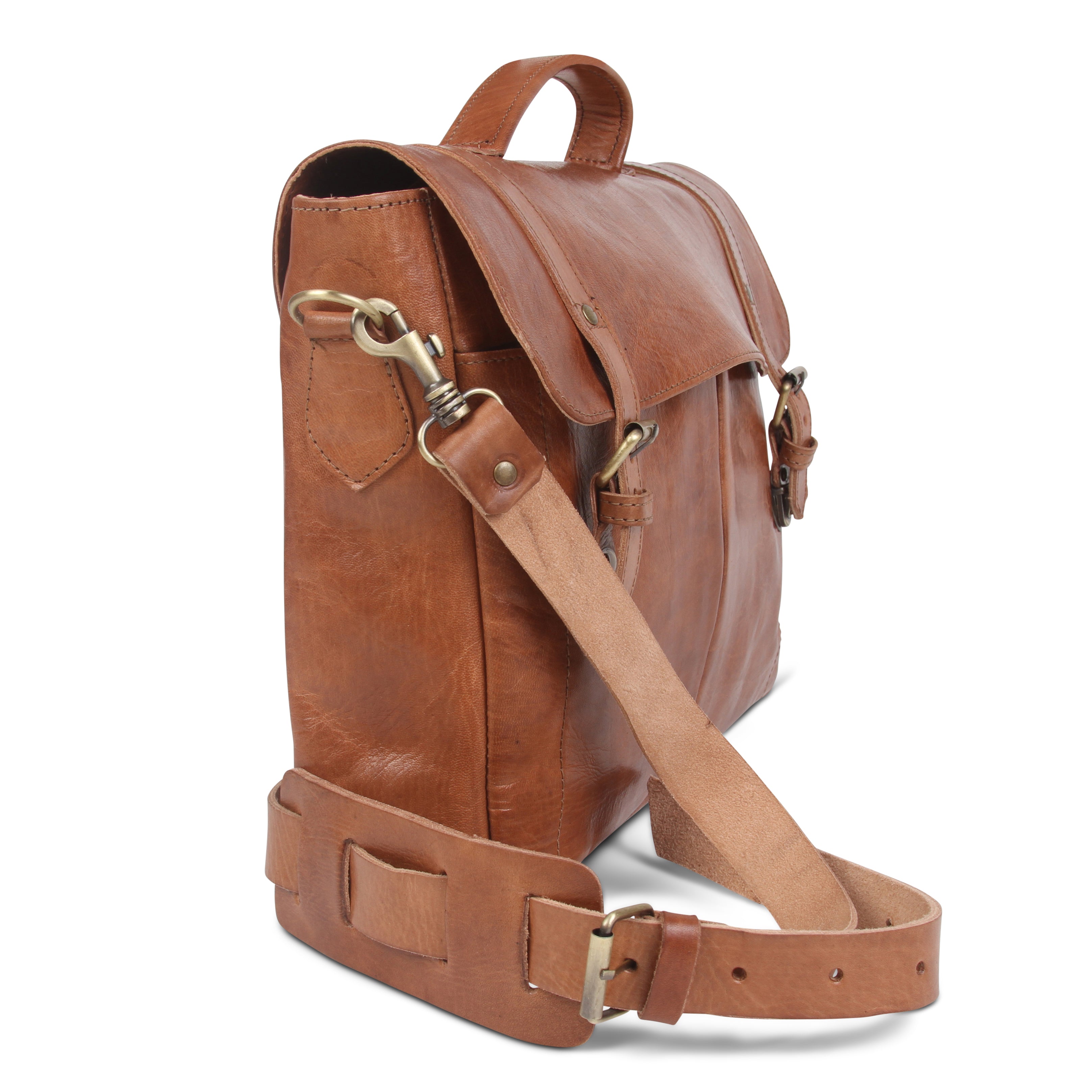 Oxford Briefcase - Tan-ISMAD LONDON