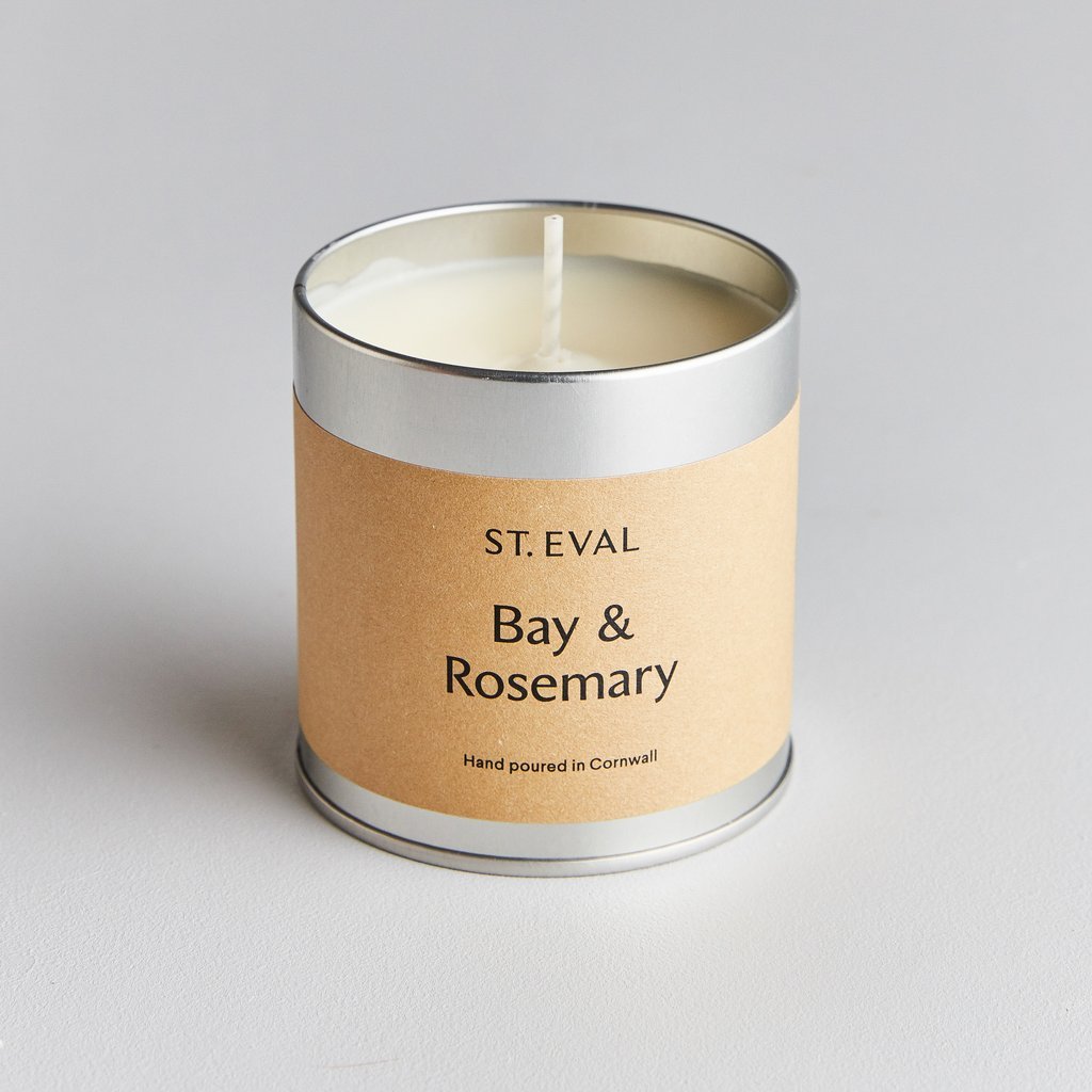 St Eval Scented Tin Candle - Bay & Rosemary - Artisan Stories 