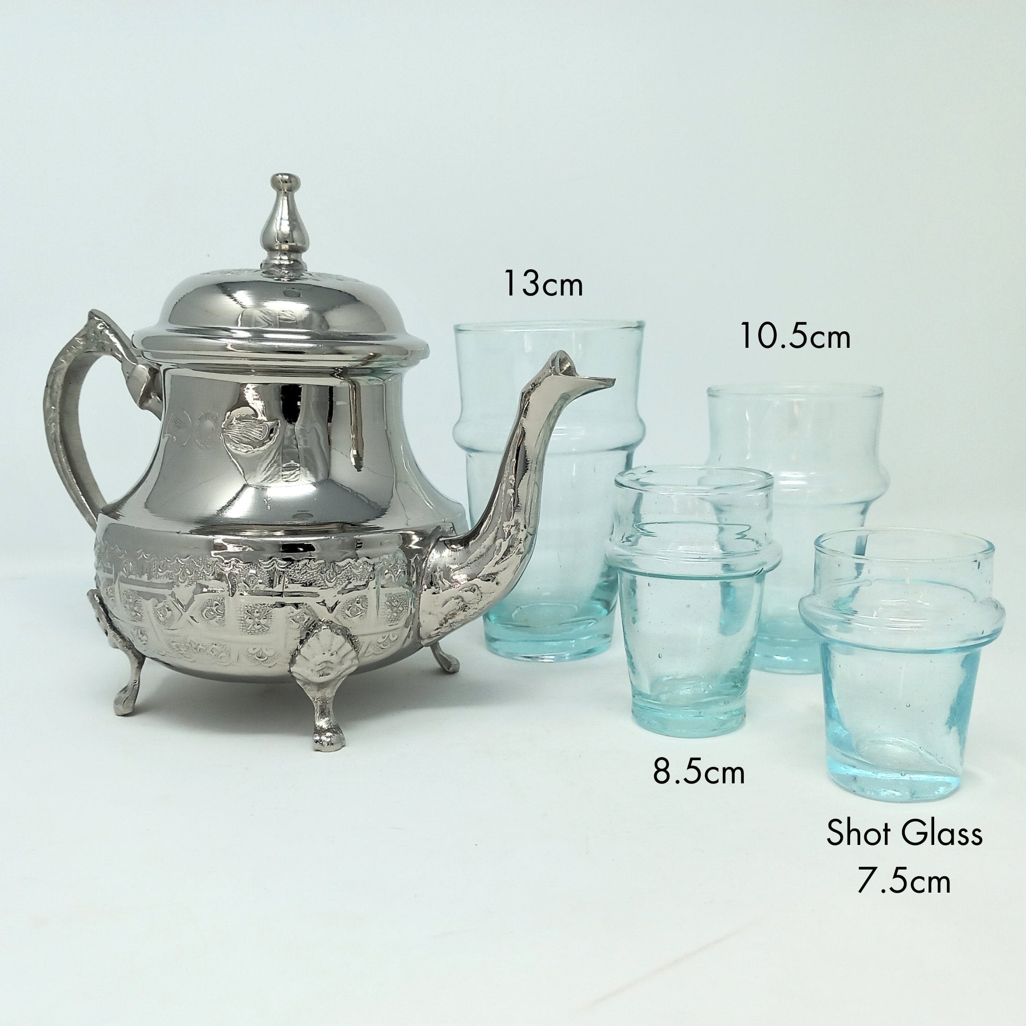 Blue Tea Serving Moroccan Drinking Glasses Recycled - Artisan Stories