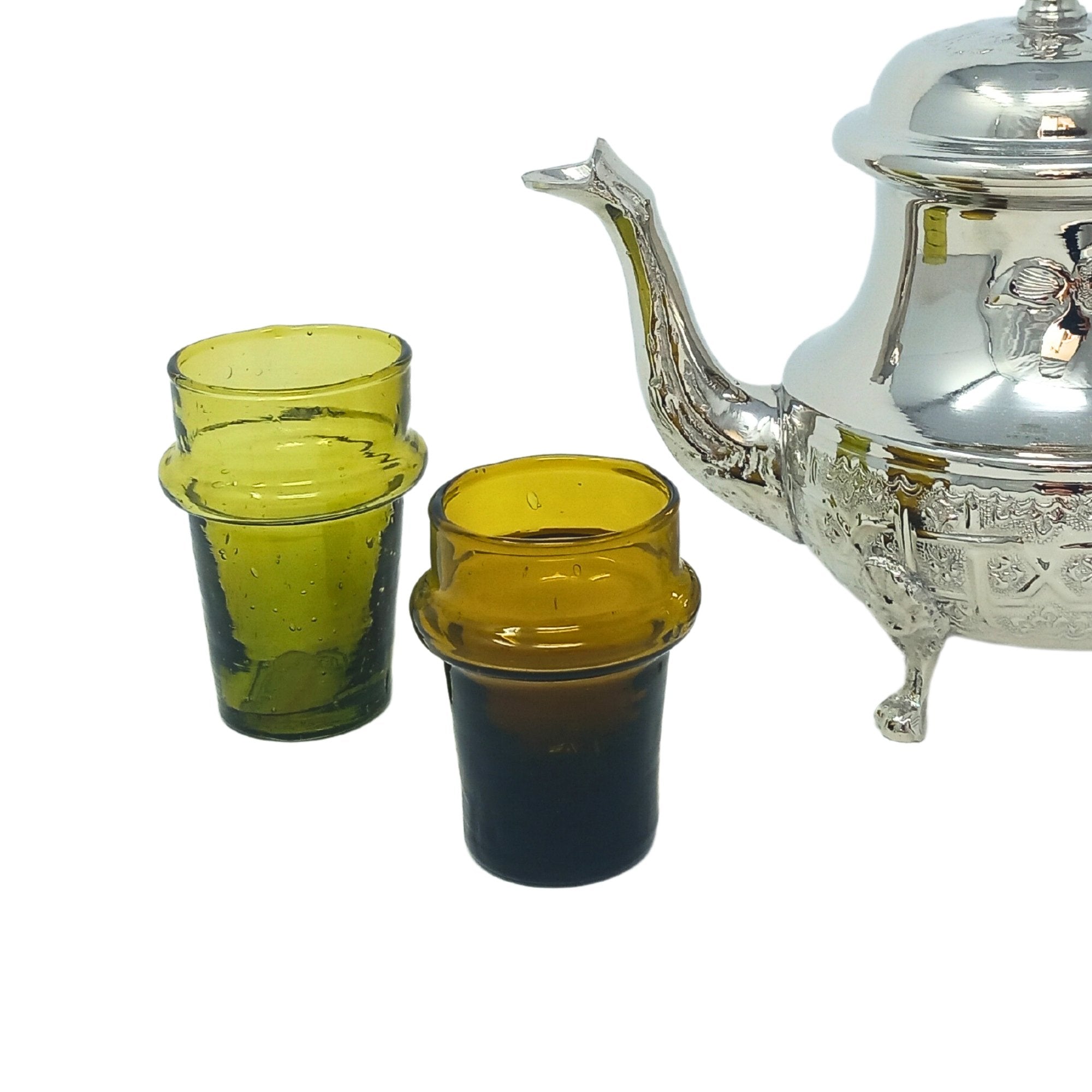 Brown Tea Serving Moroccan Drinking Glasses Recycled - Artisan Stories