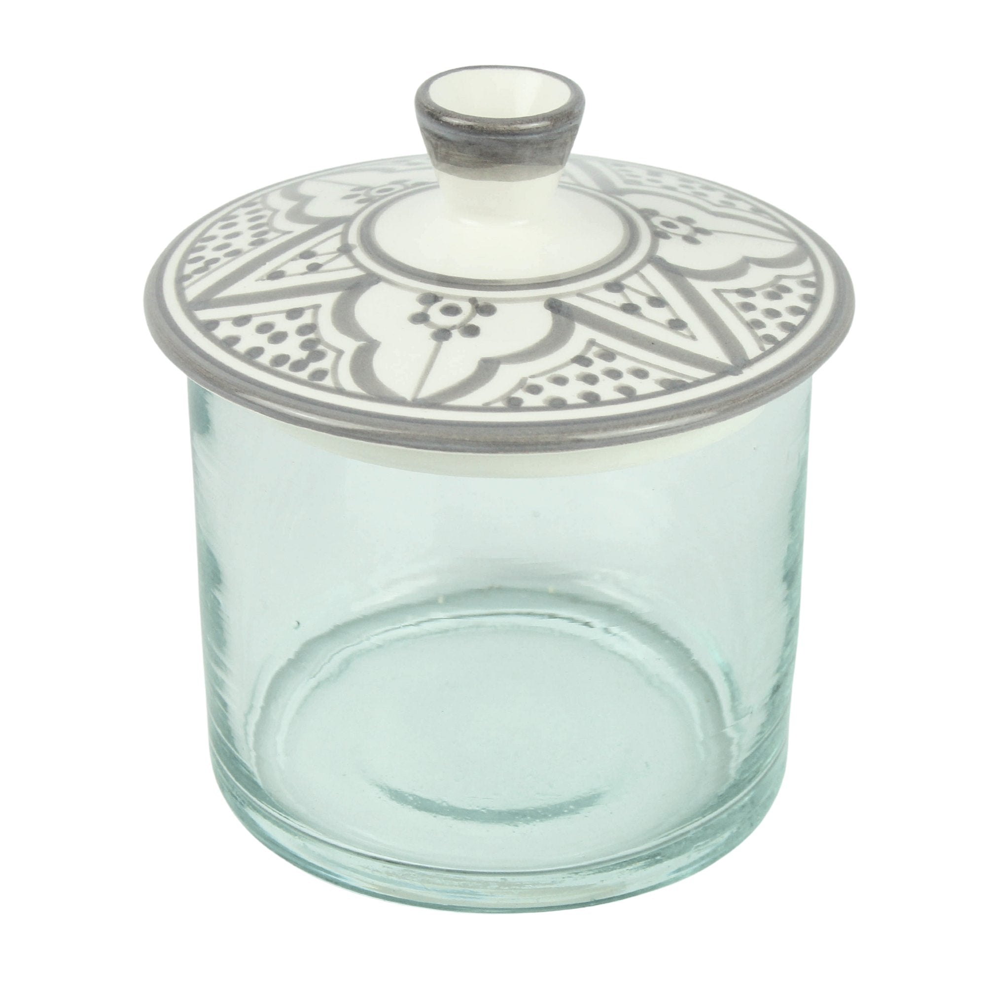 Glass Jar with Patterned Ceramic Lid - Artisan Stories