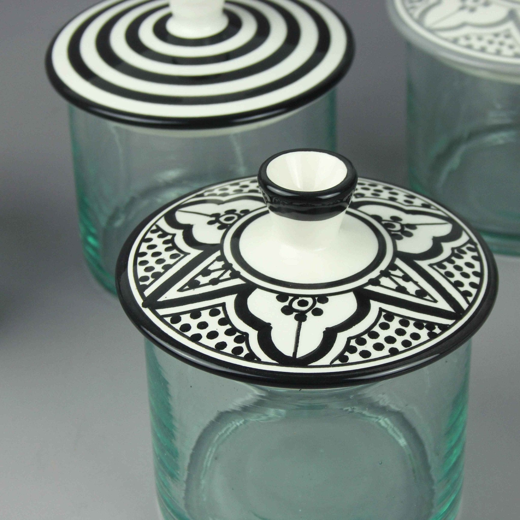 Glass Jar with Safa Patterned Ceramic Lid - Artisan Stories