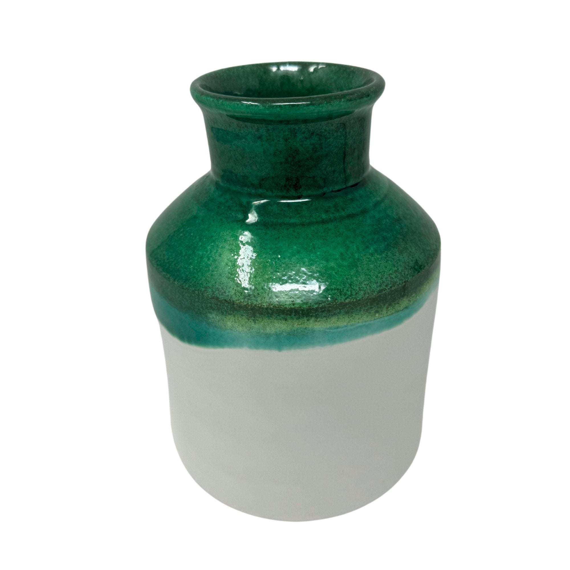 Green Dipped Ceramic Vase - Artisan Stories