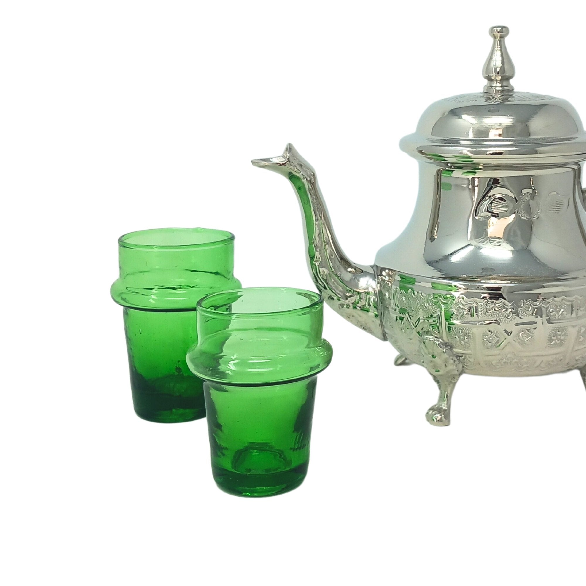 Green Tea Serving Moroccan Drinking Glasses Recycled - Artisan Stories