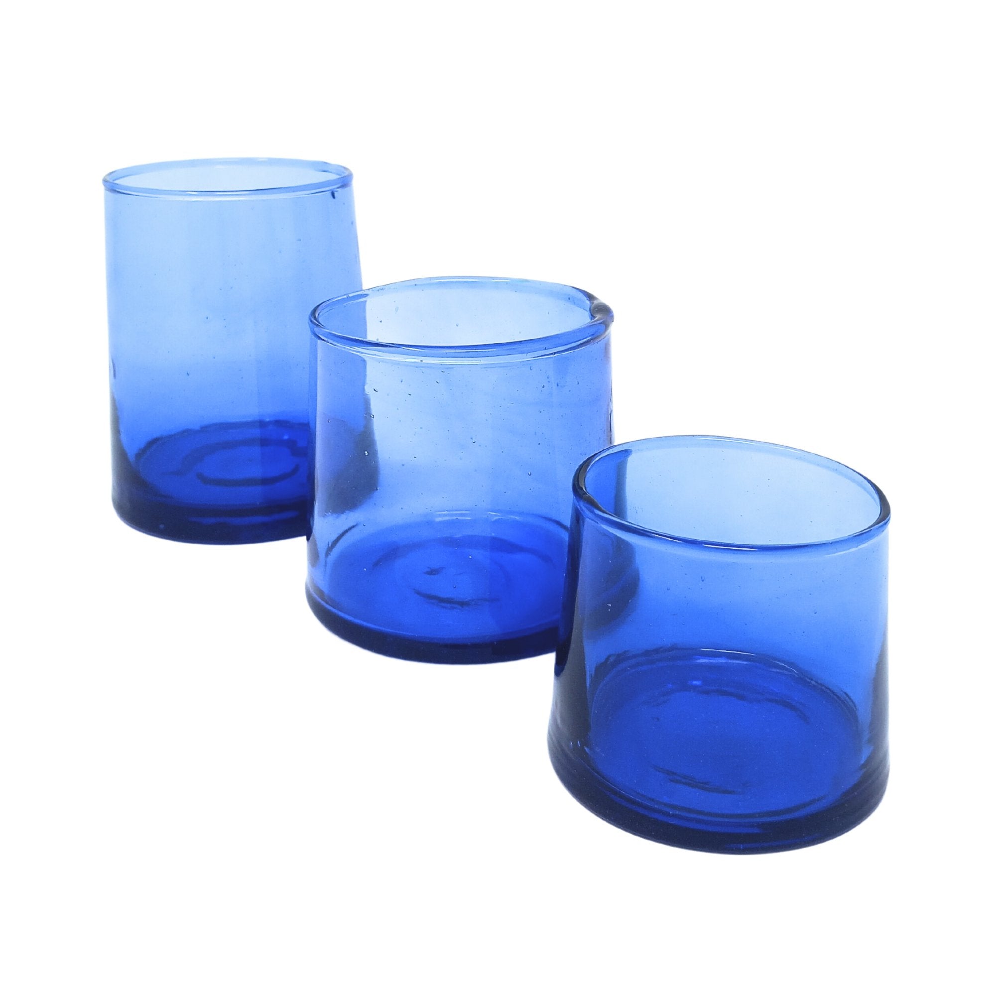 Inverted Recycled Drinking Glass Blue - Artisan Stories