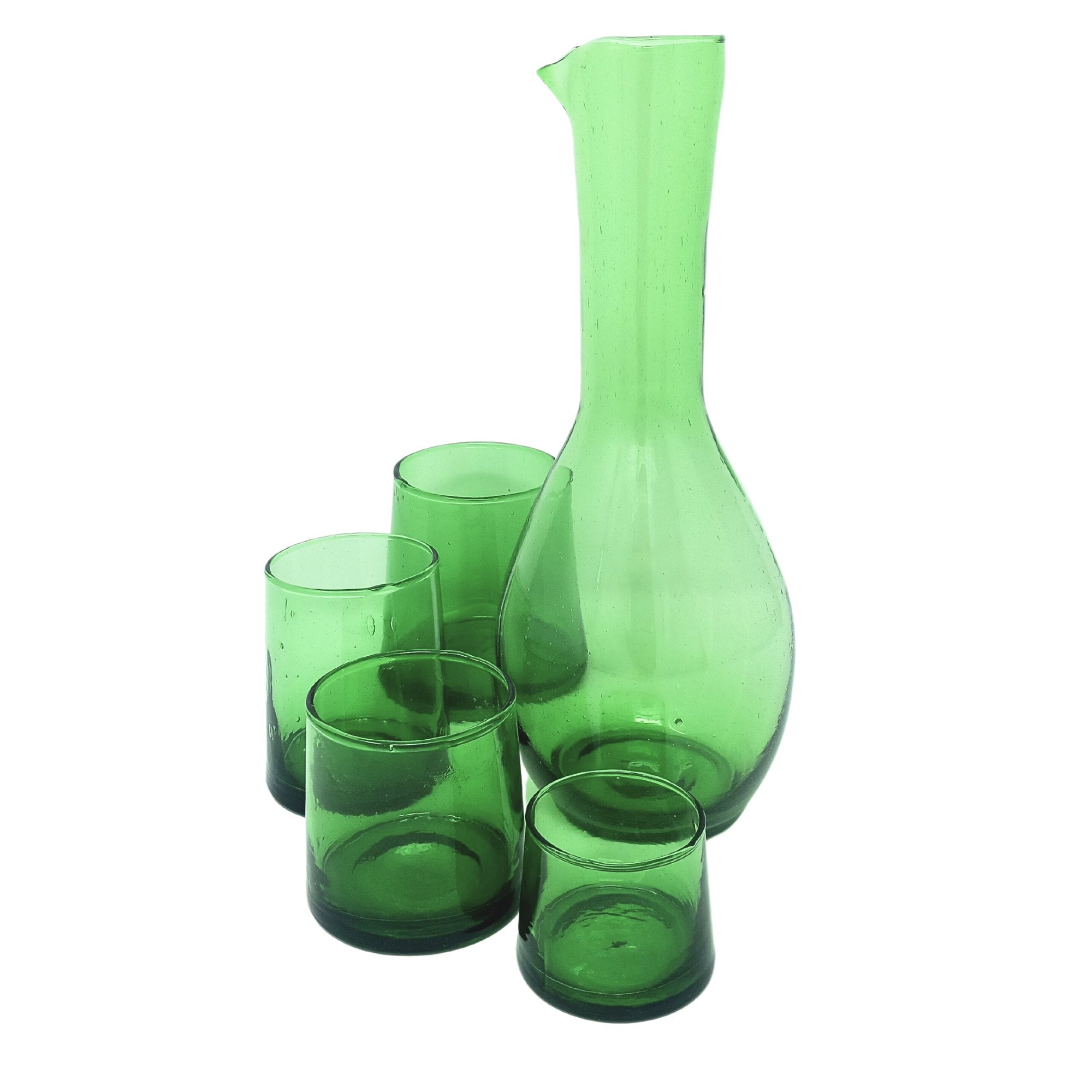 Inverted Recycled Drinking Glass Green - Artisan Stories