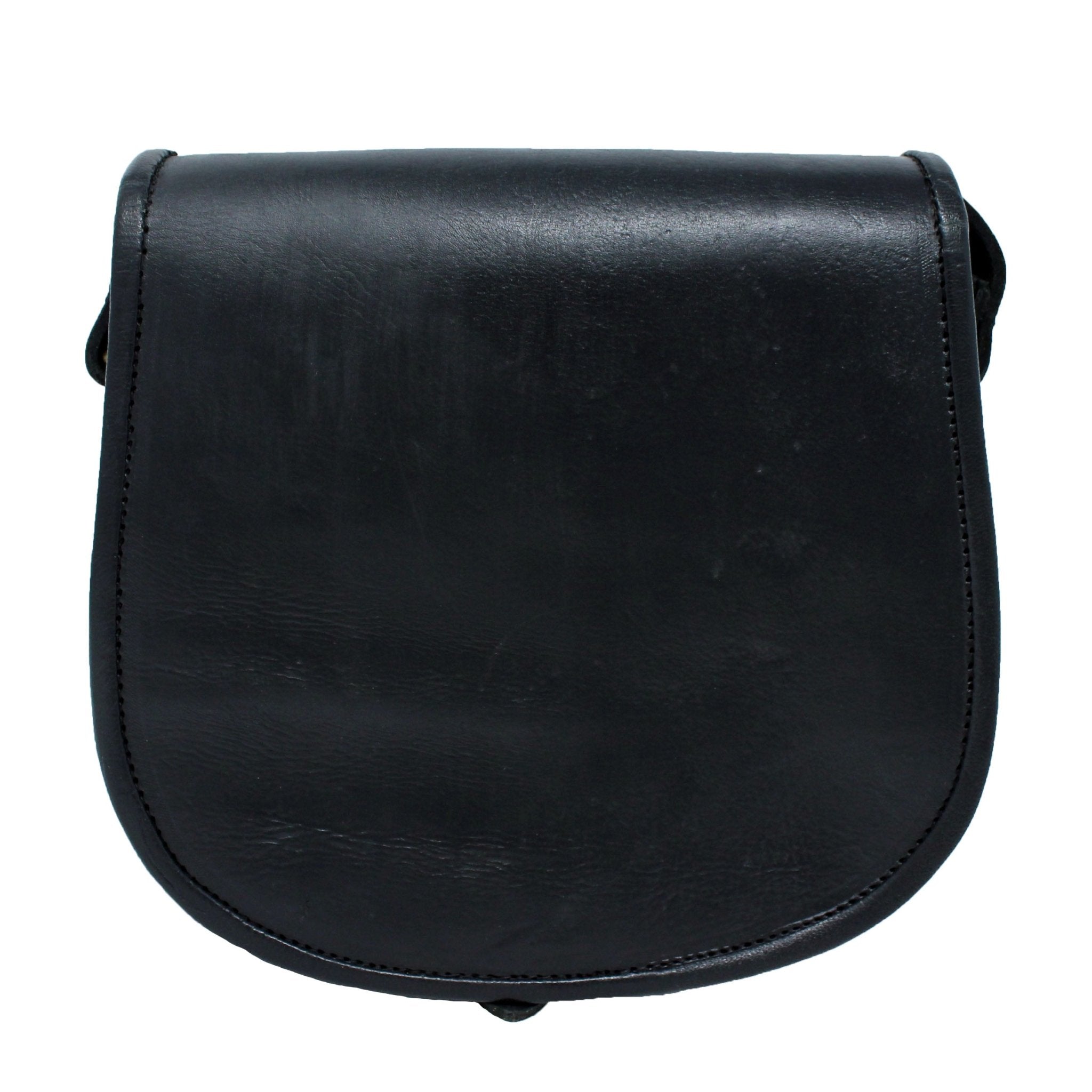 Leather Sam Woven Saddle Bag -Black - Artisan Stories
