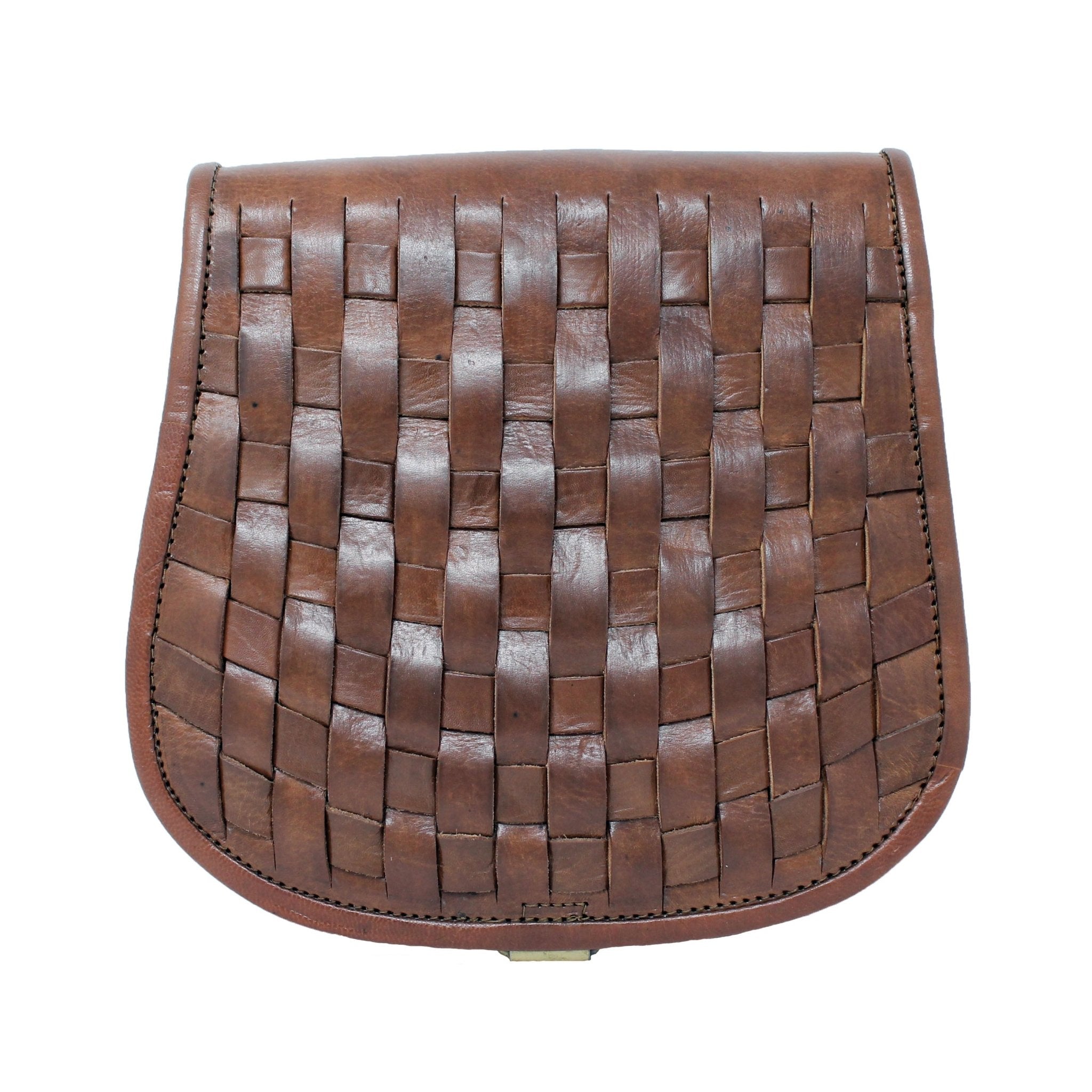 Leather Sam Woven Saddle Bag- Tan - Artisan Stories