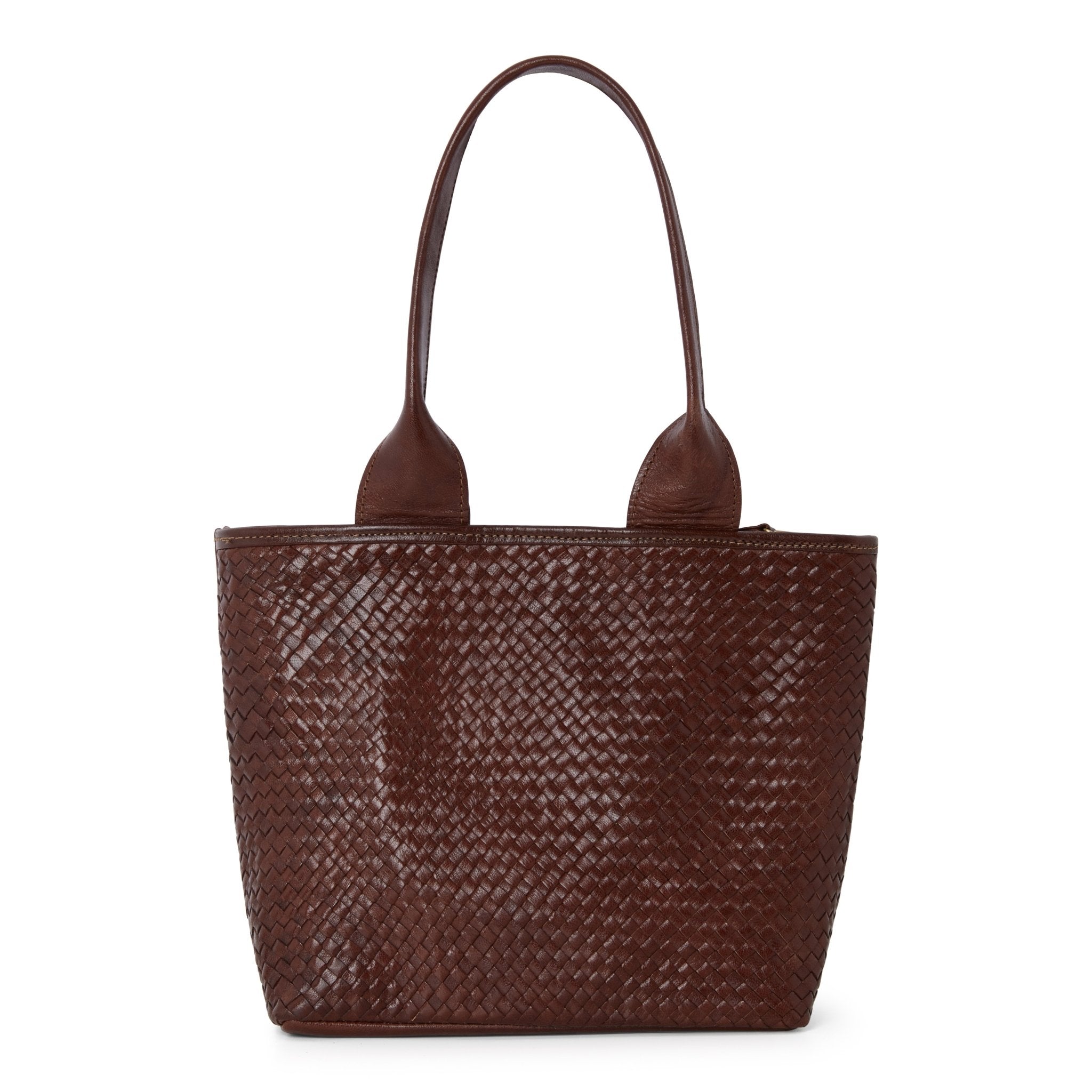 Leather Woven Tote Chocolate - Artisan Stories