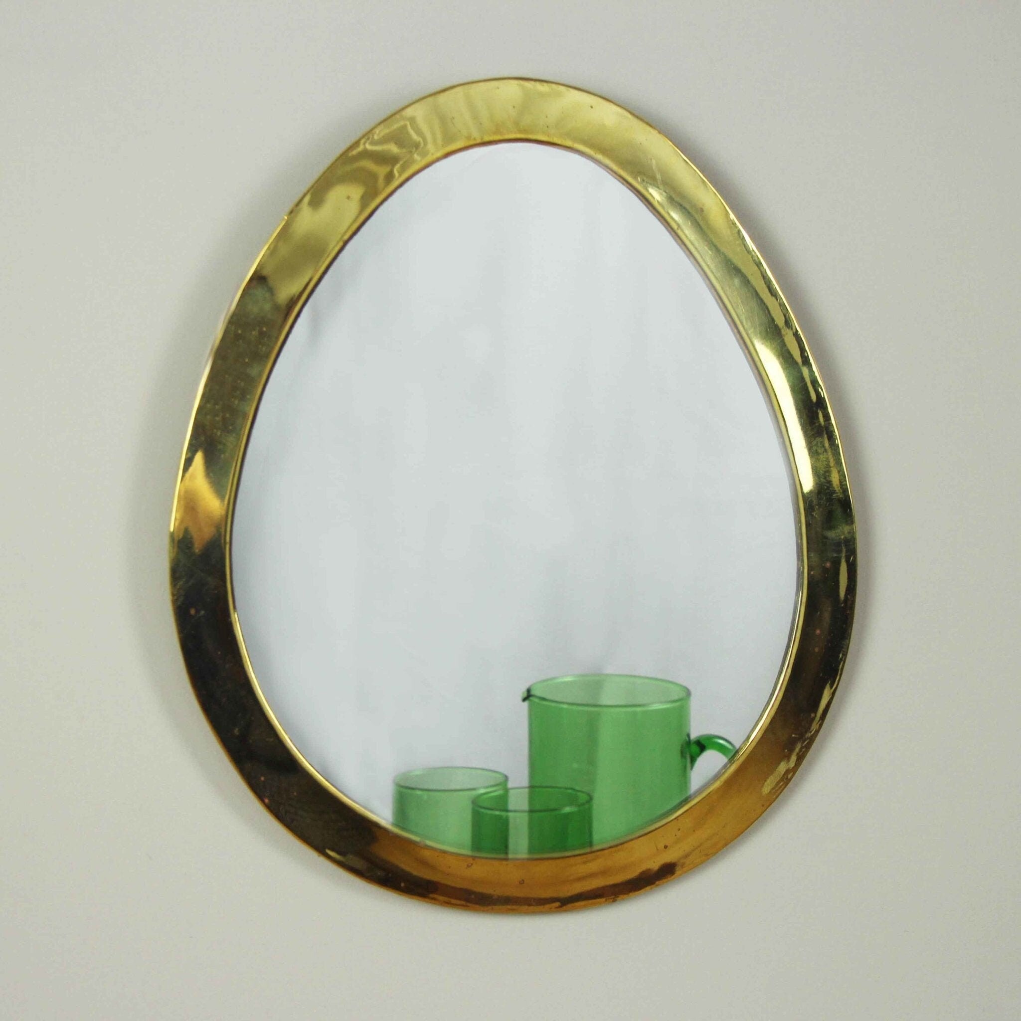 Marrakech Egg Mirror in Golden Brass - Artisan Stories