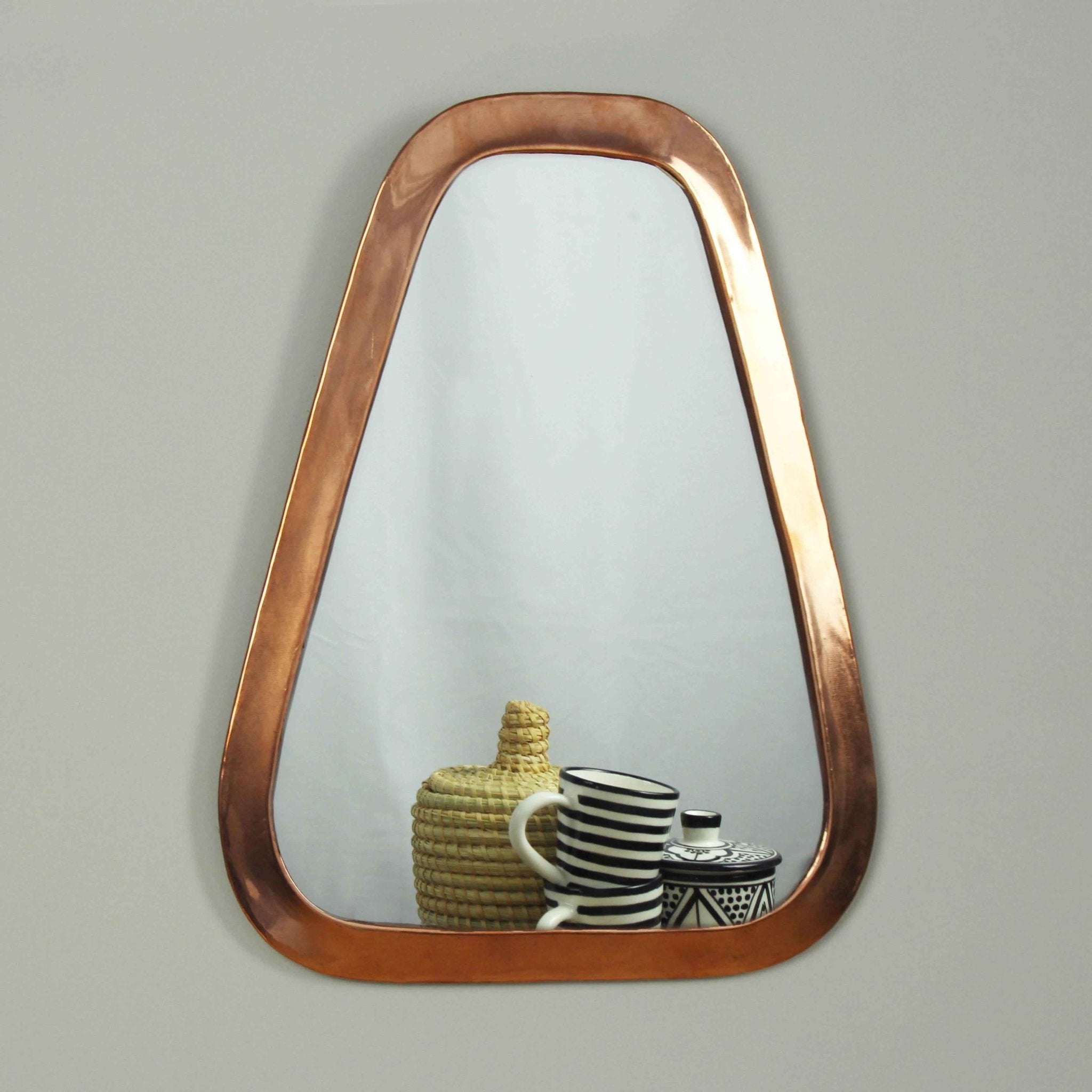 Marrakech Trapezoid Mirror in Rose Brass - Artisan Stories