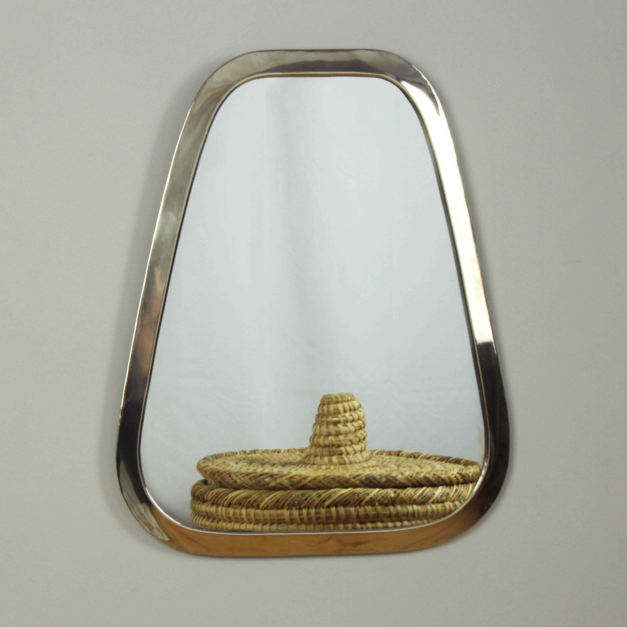 Marrakech Trapezoid Mirror in Silver Brass - Artisan Stories