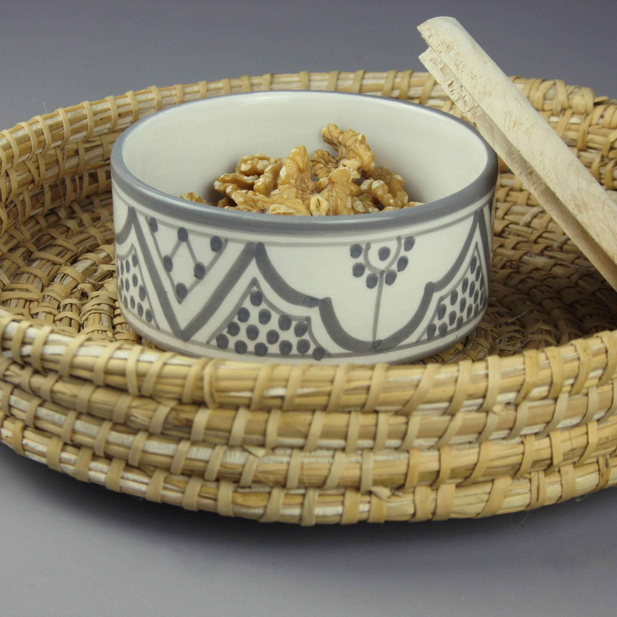 Safa Patterned Dish with wood lid - Artisan Stories