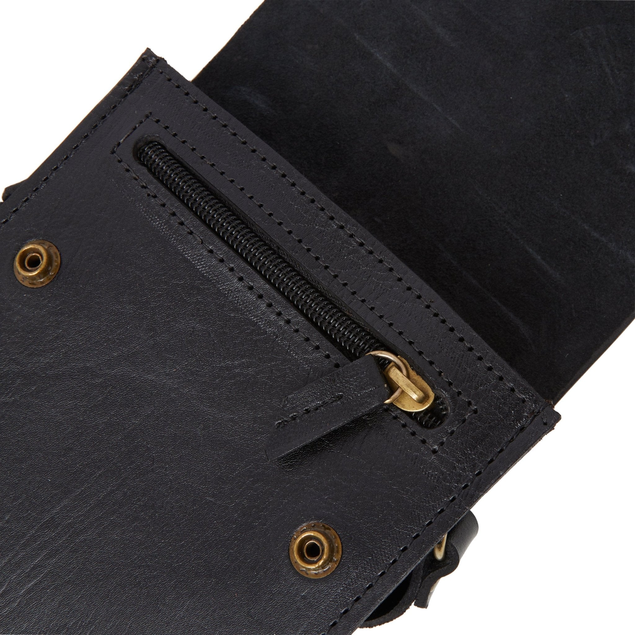 Small Leather Cross Body Pop Bag Black - Artisan Stories