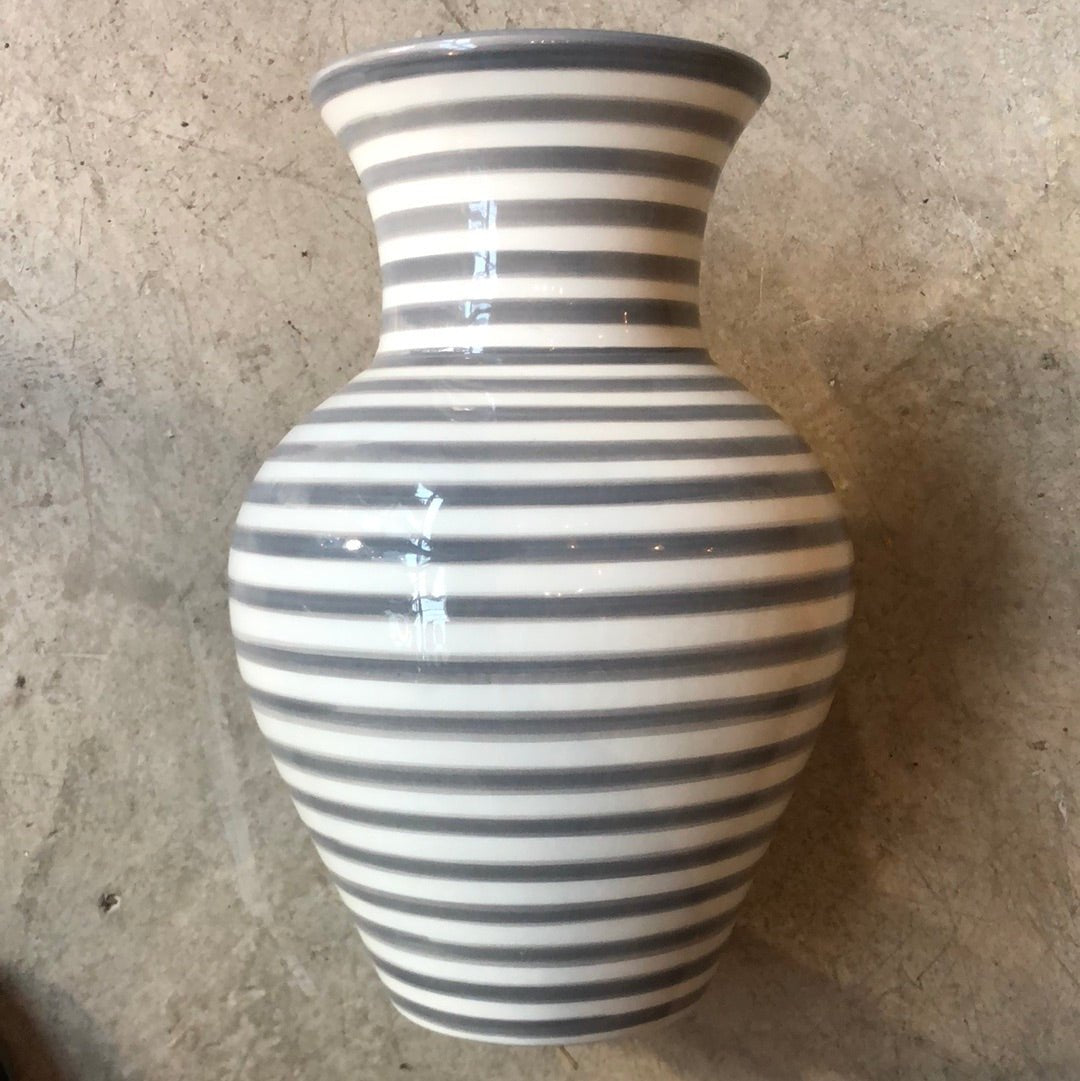 Stripe Ceramic Vase grey - Artisan Stories