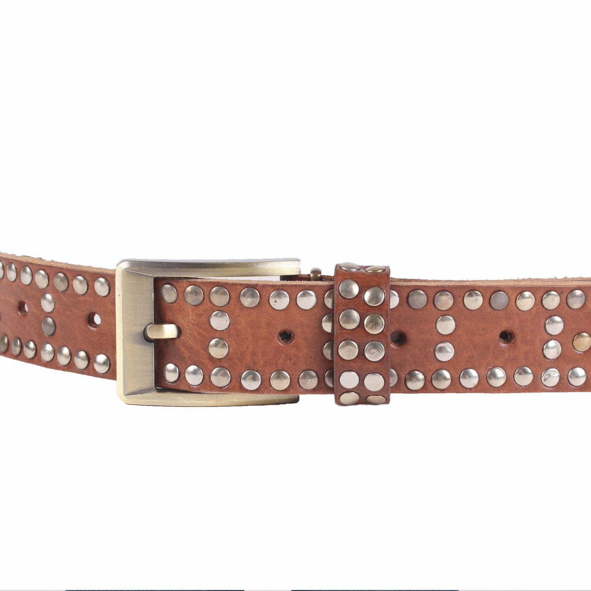 Studded Rivets Leather Belt - Artisan Stories