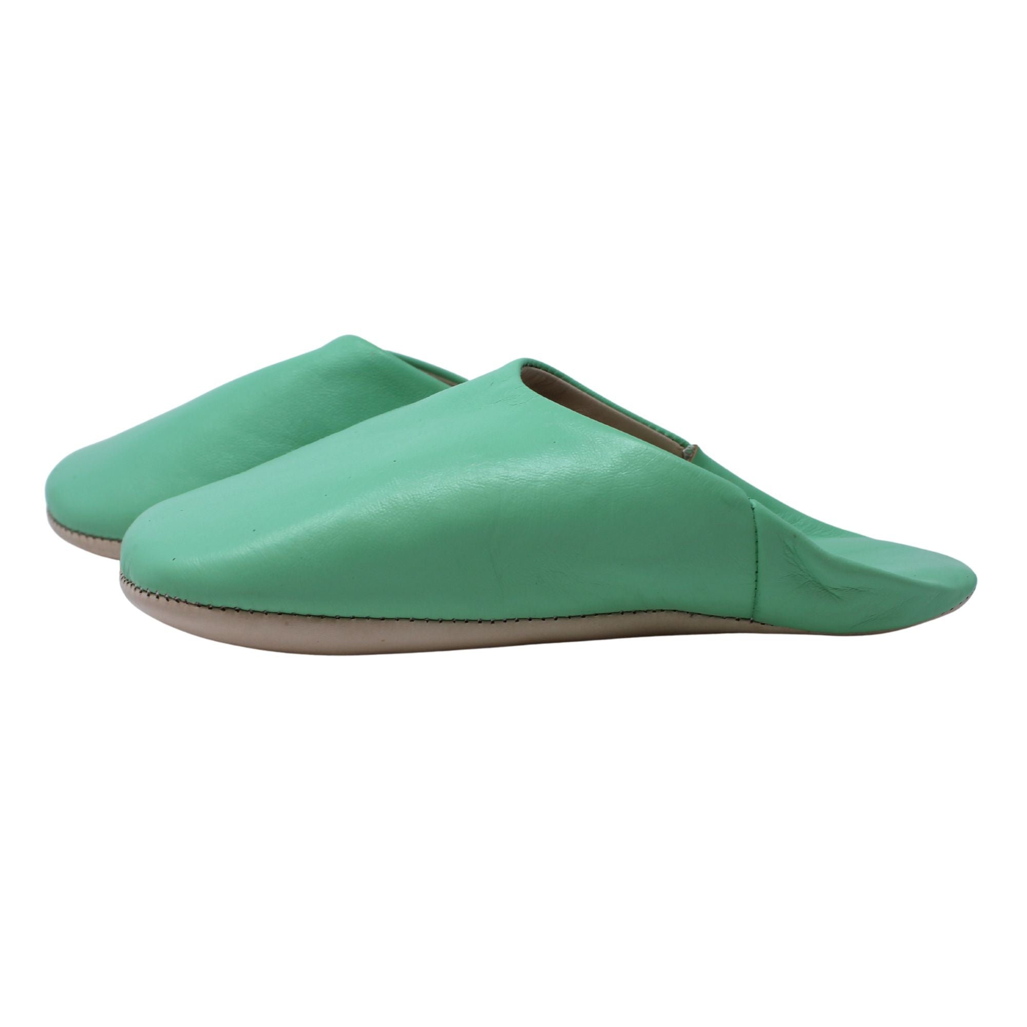 Women's leather slippers Sage Green - Artisan Stories
